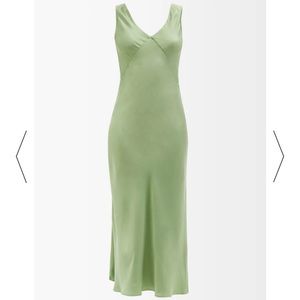 ASCENO Bordeaux silk-satin midi dress